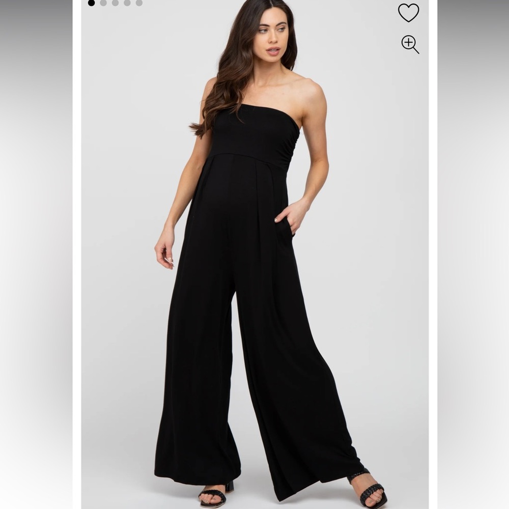 Pink Blush Strapless Wide Leg Jumpsuit